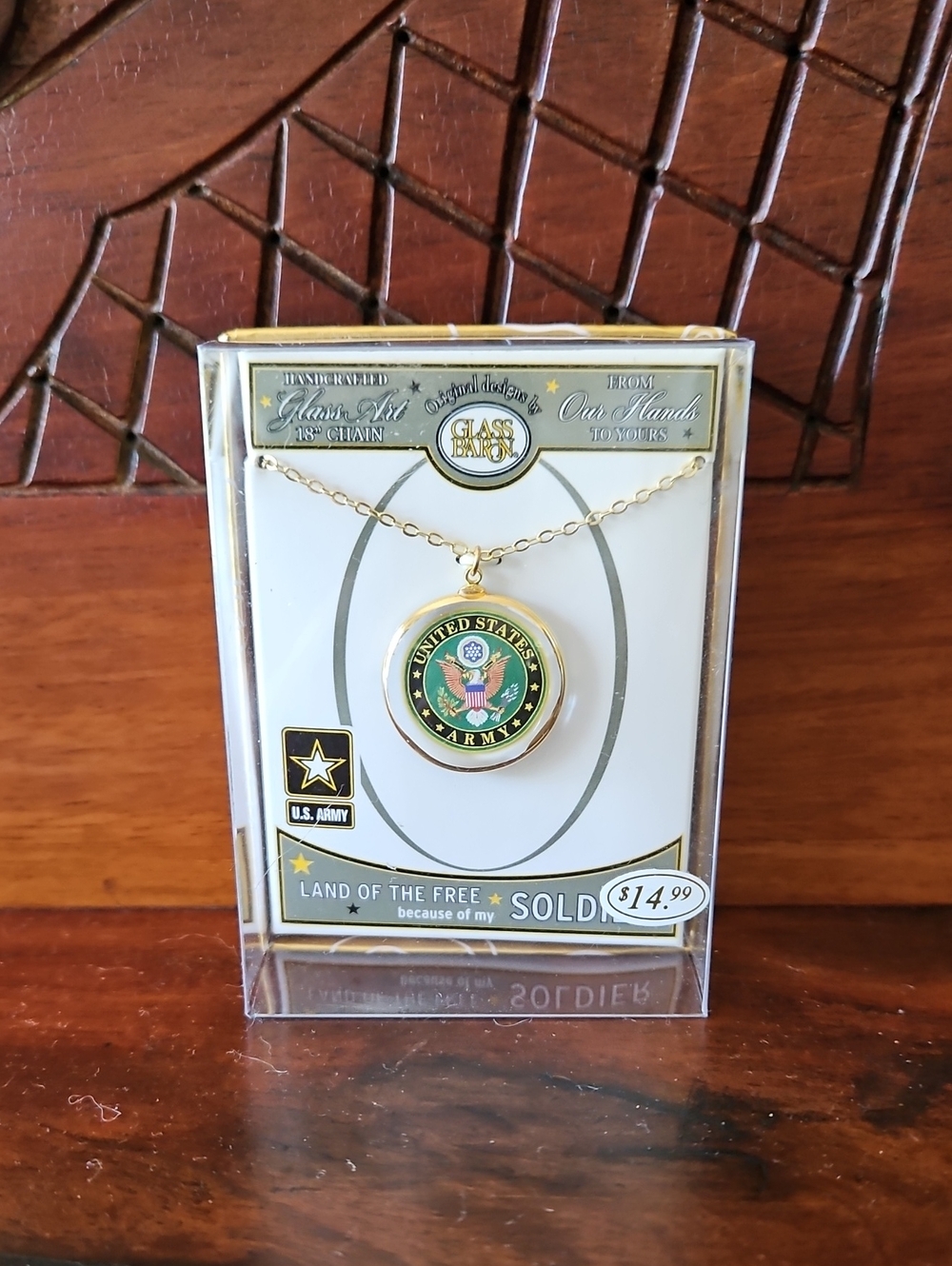 NWT Glass Baron Army Land Of The Free Necklace